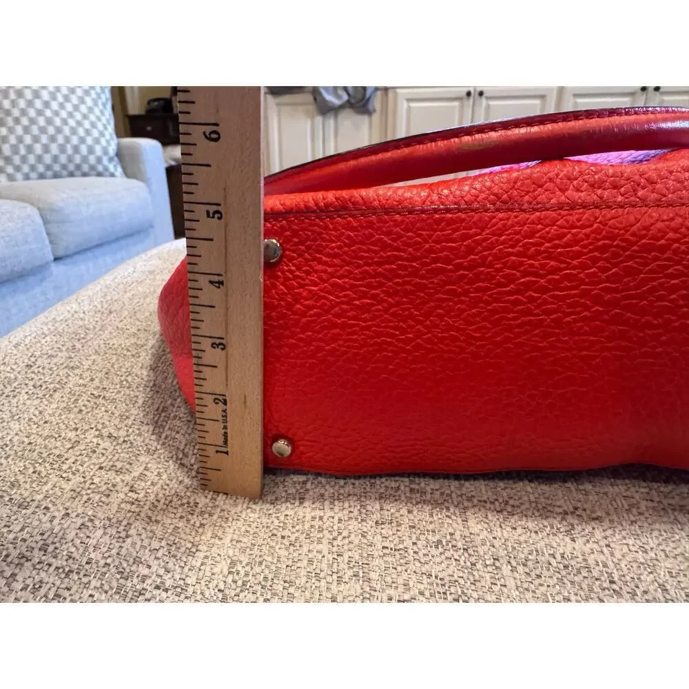 Kate Spade New York Orange Large Purse Bag Leather Magnetic Closure Pockets